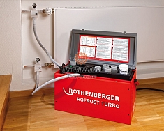 Использование аппарата для заморозки труб Rothenberger Rofrost Turbo 1 1/4"